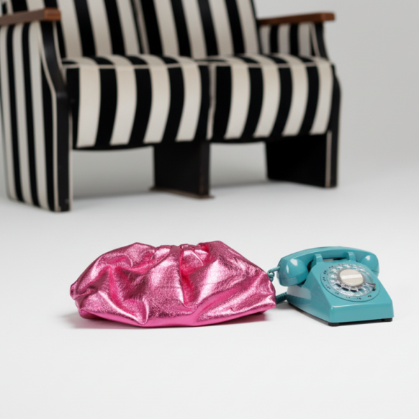 borsa pochette metallizzata