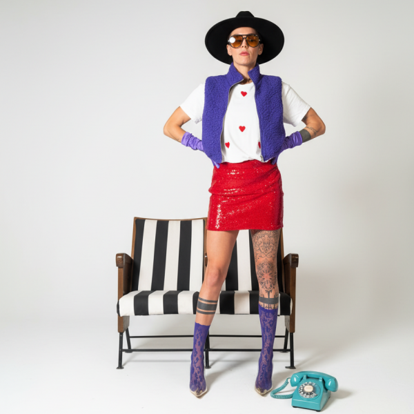 gonna in pailette rossa