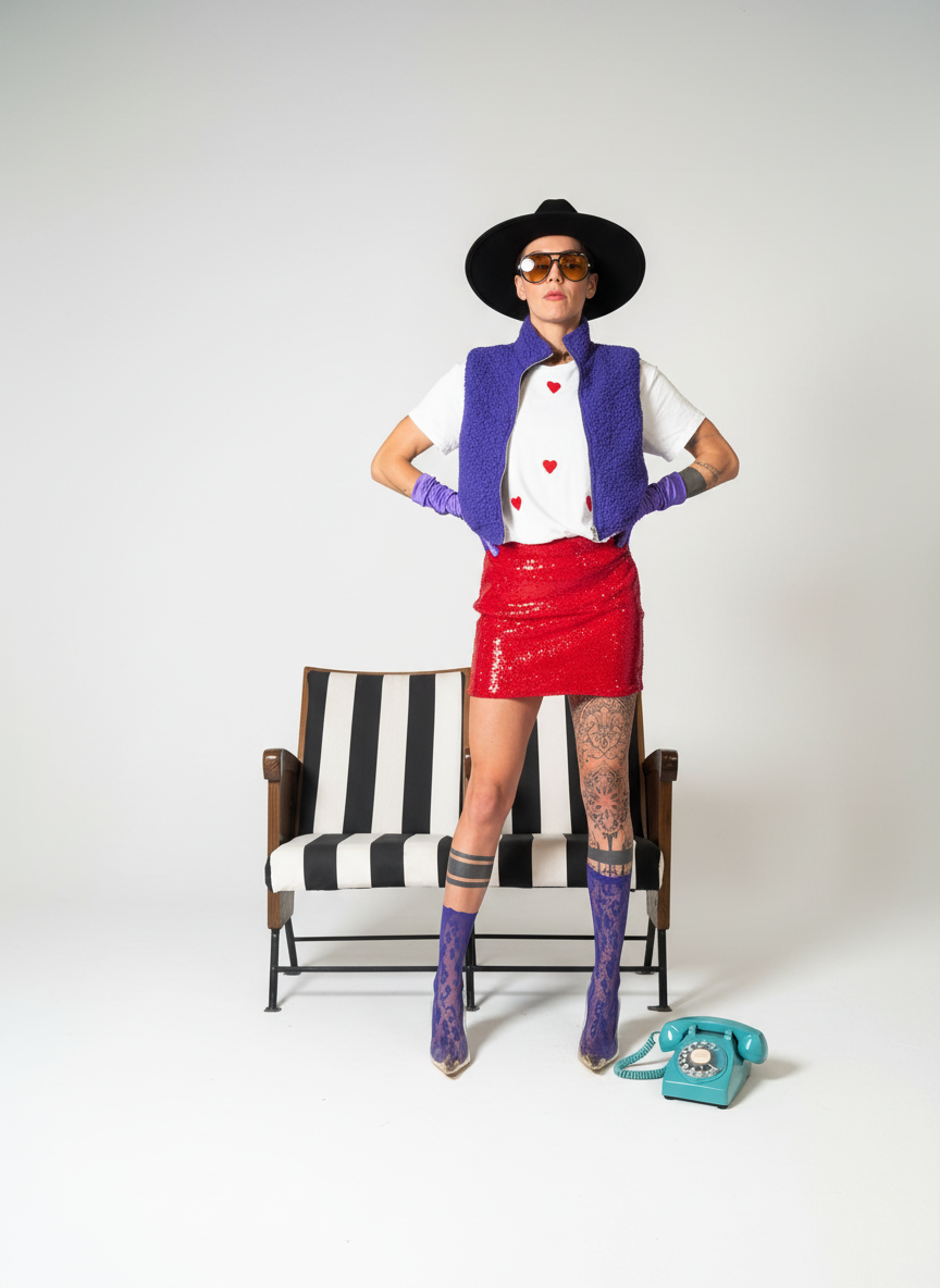 gonna in pailette rossa