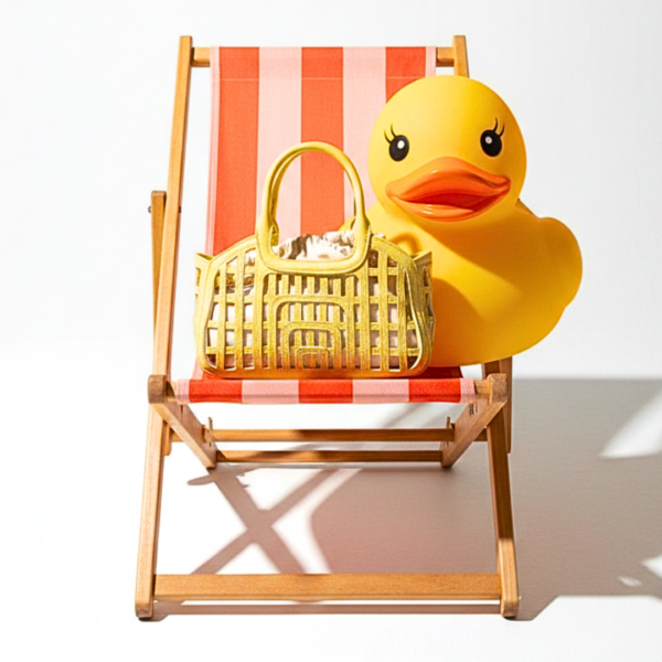 SANTA SORBETTINA BORSA DESIGN A GABBIA GIALLO PASTELLO