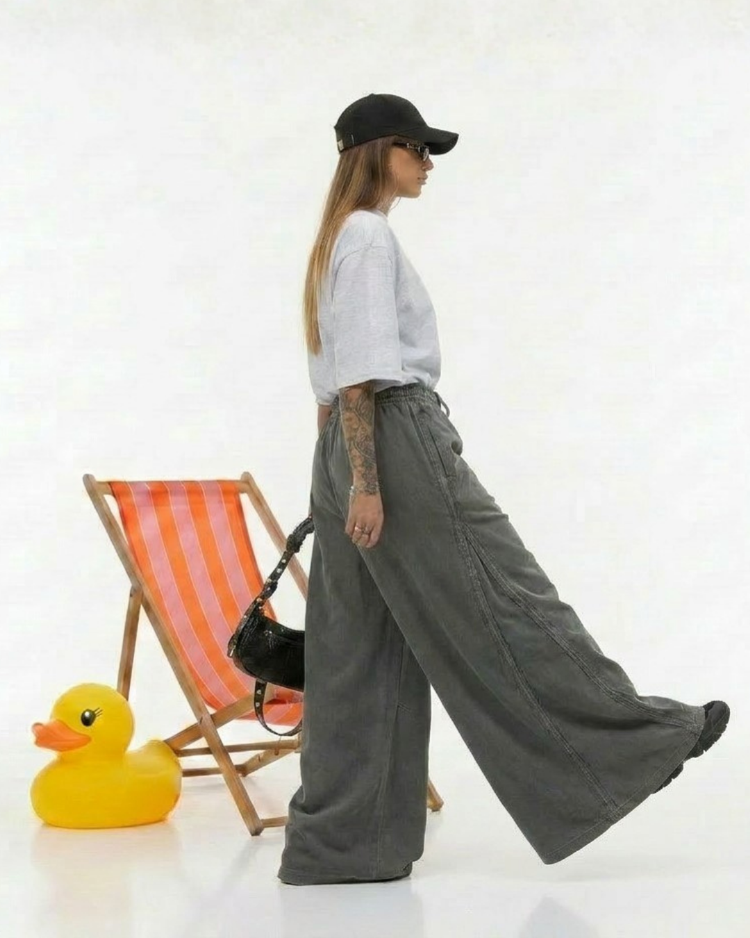 PANTALONE TUTA GRIGIO LAVAGGIO VINTAGE SAN MAXI AMPISSIMO