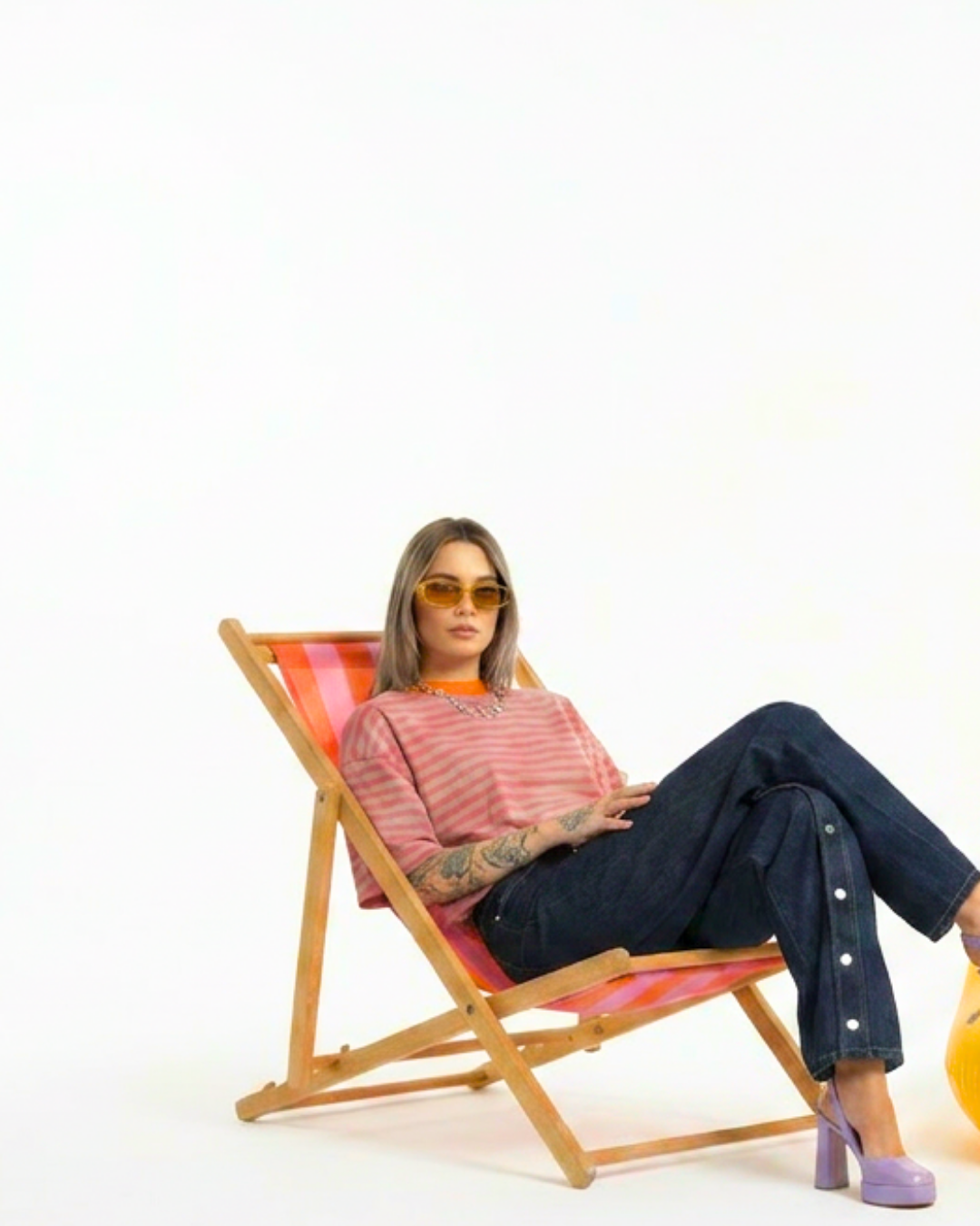 T-SHIRT OVER A RIGHE SAN POP-STRIPE COLORI ACCESI