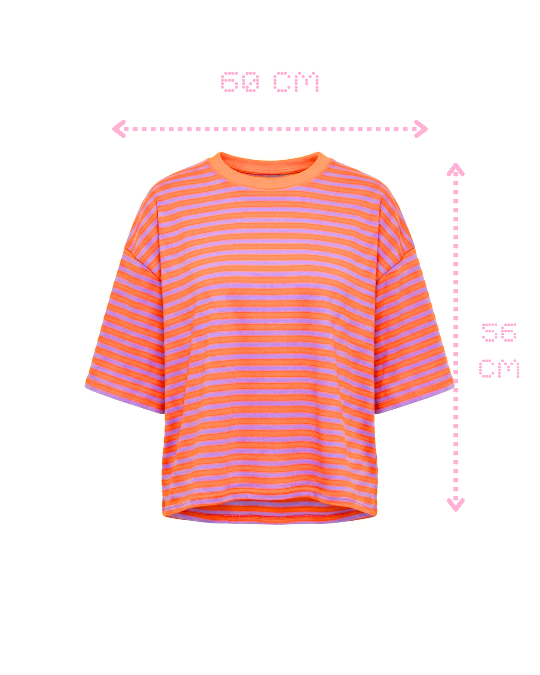 T-SHIRT OVER A RIGHE SAN POP-STRIPE COLORI ACCESI