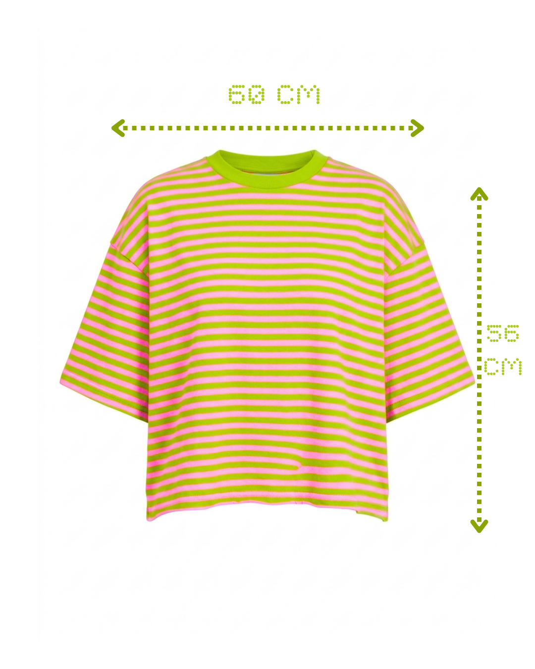 T-SHIRT OVER A RIGHE SAN POP-STRIPE COLORI ACCESI