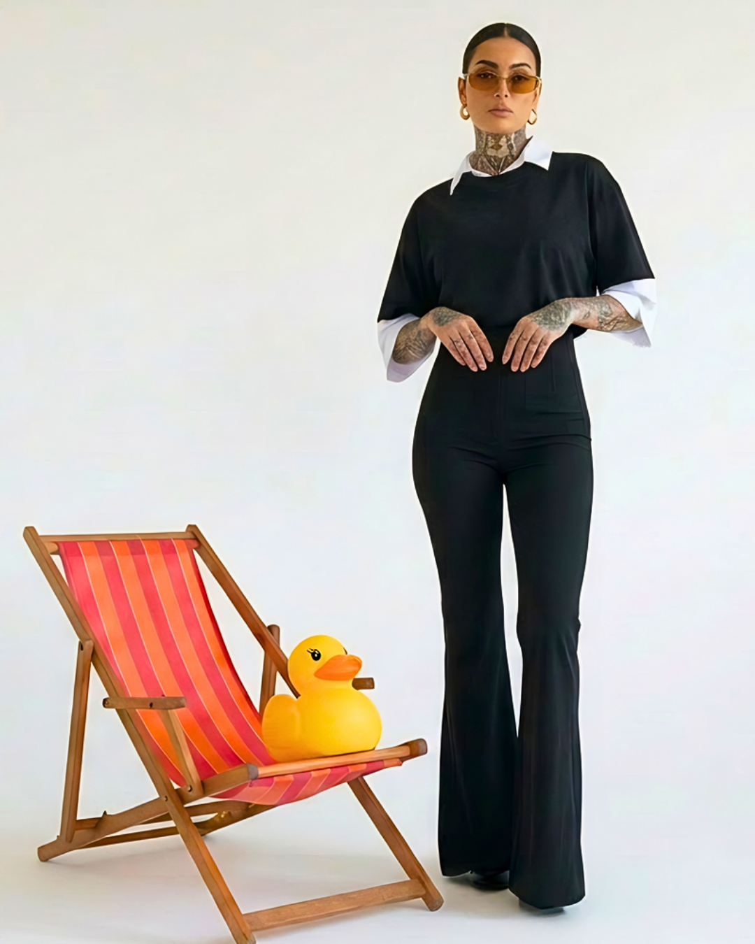 PANTALEGGINGS A ZAMPA NERO SAN CORSET