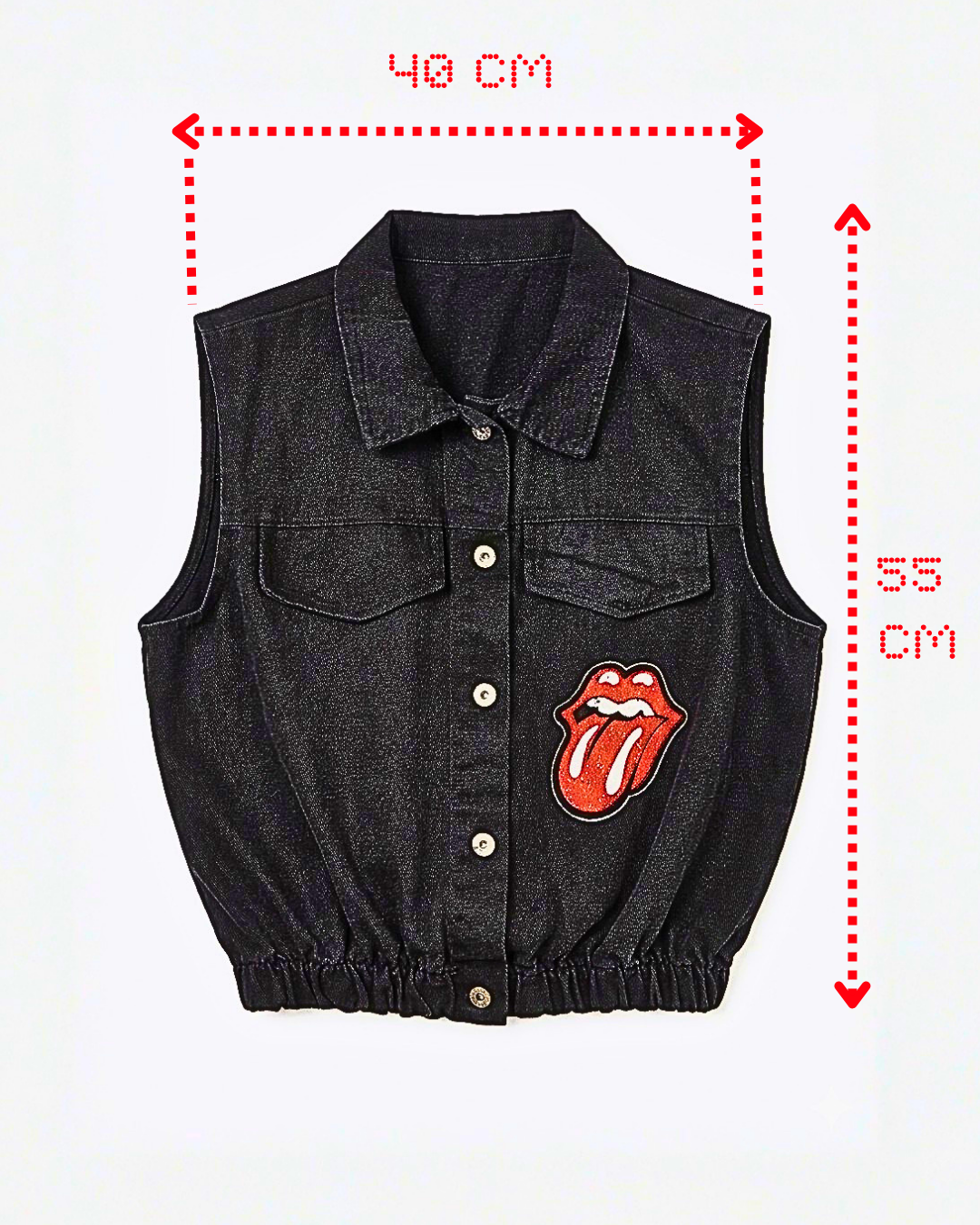 SMANICATO IN DENIM NERO SANT STONE