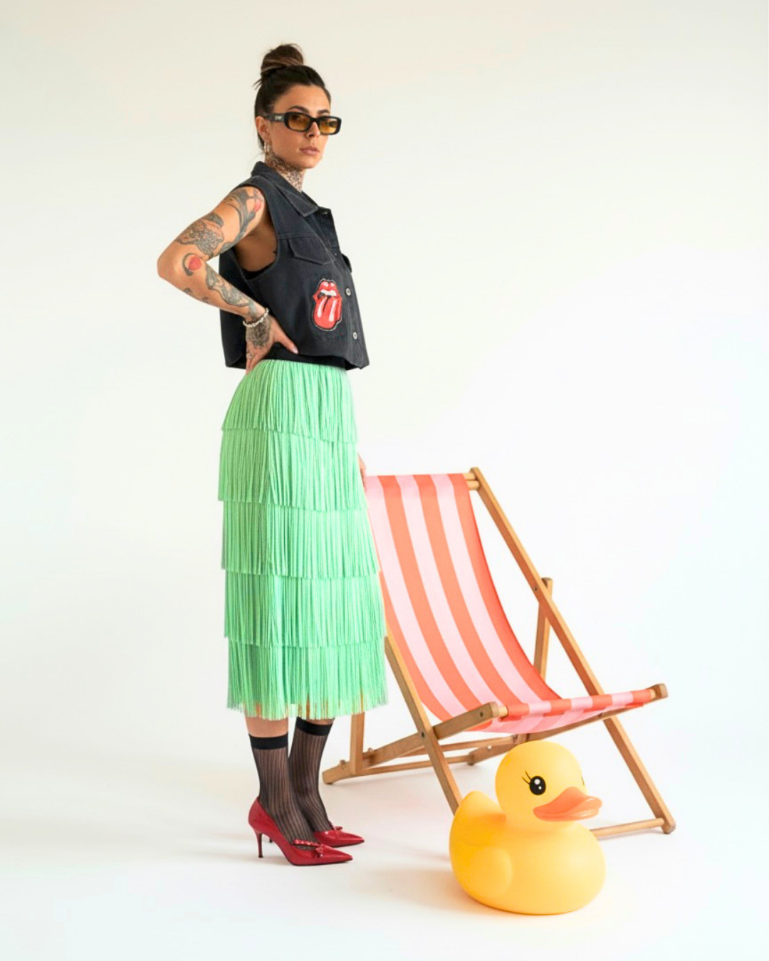 GONNA MIDI SAN FRANGESCA COLOR MENTA