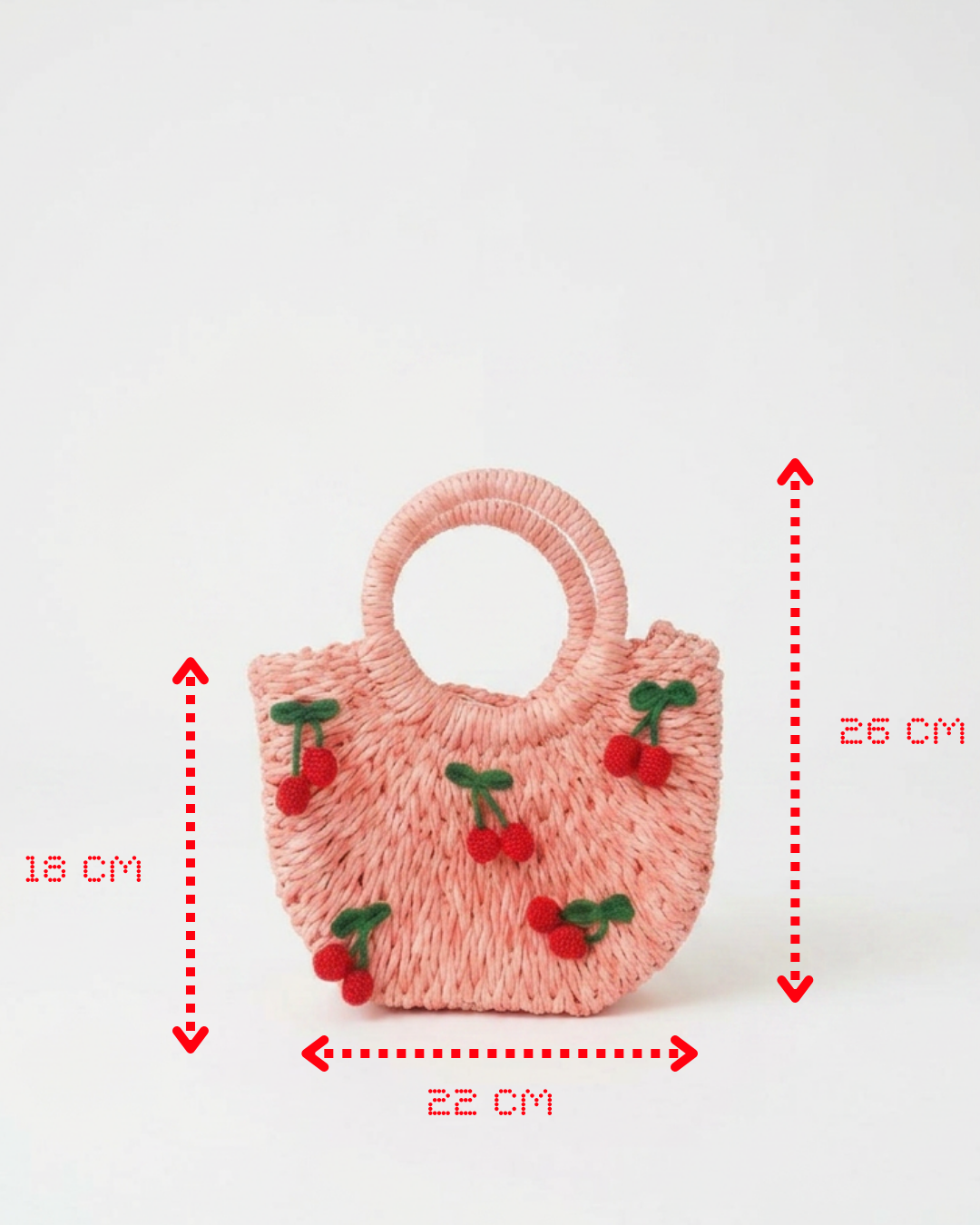 BORSA IN PAGLIA SANTA CILIEGINA ROSA O AZZURRA