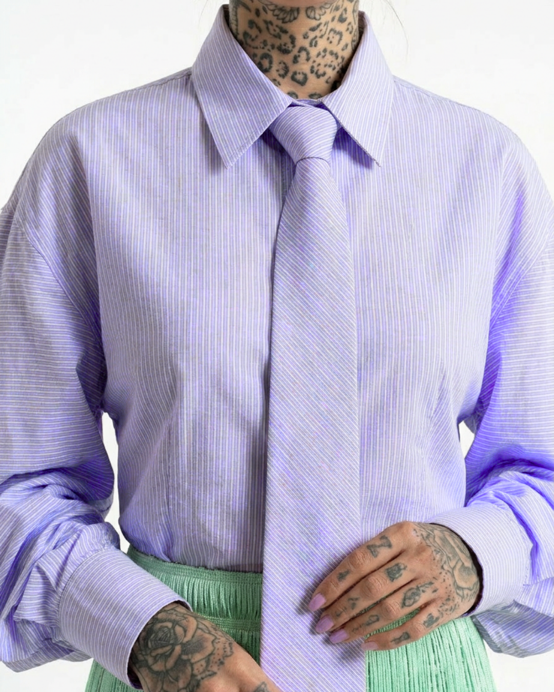 CAMICIA SPALLE A SBUFFO SAN NUVOLA FANTASIA A RIGHE