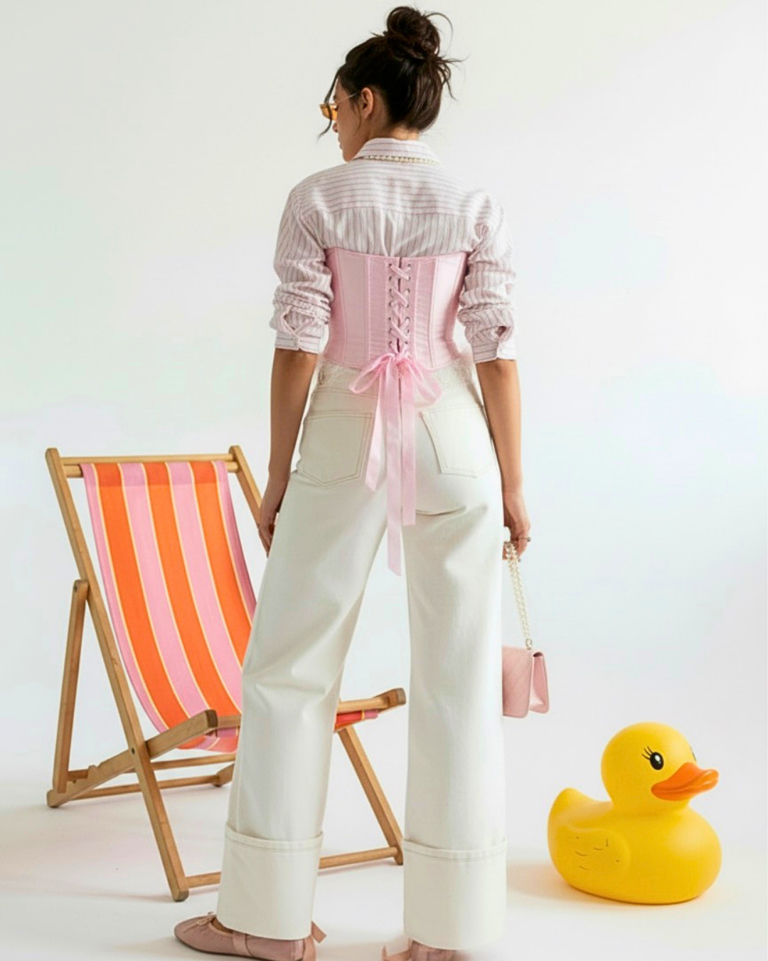 JEANS WIDE LEG SAN WHITE MAXI RISVOLTO SUL FONDO