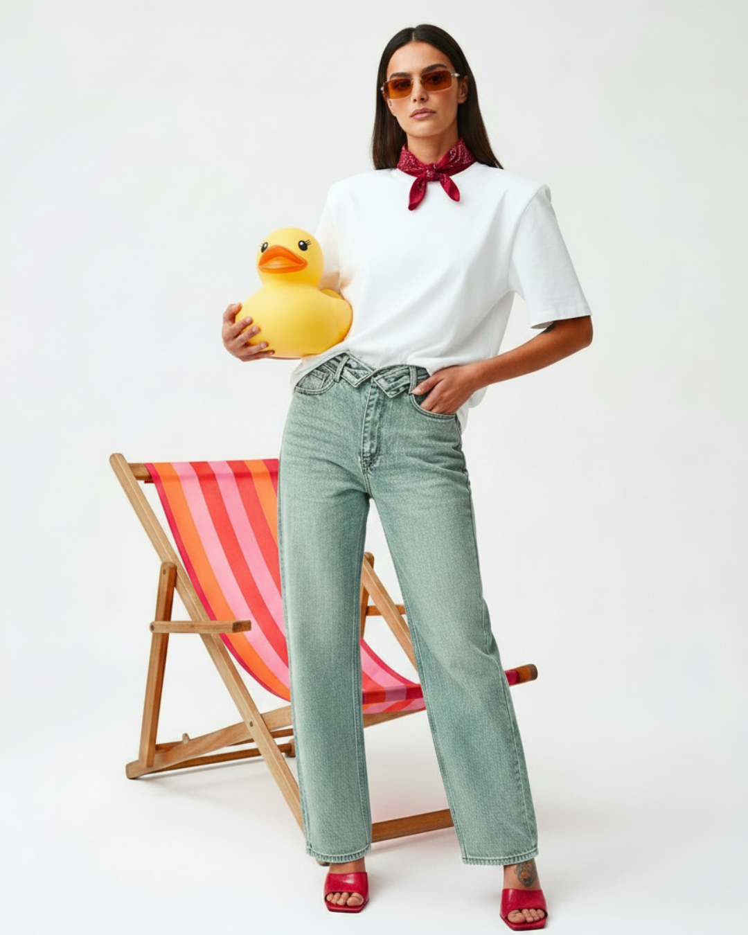 JEANS WIDE LEG SANT'ABBUFFATA VITA RISVOLTATA