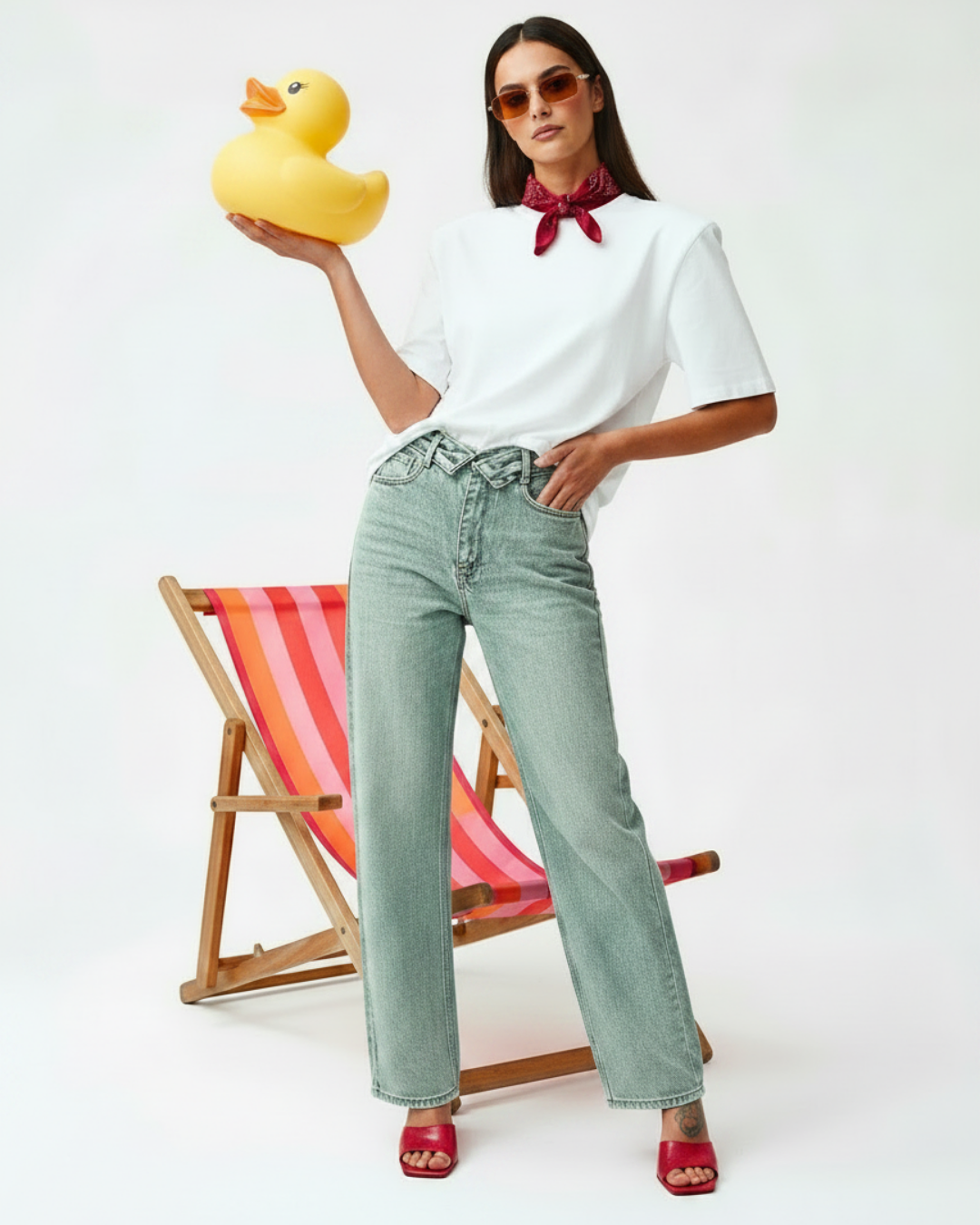 JEANS WIDE LEG SANT'ABBUFFATA VITA RISVOLTATA
