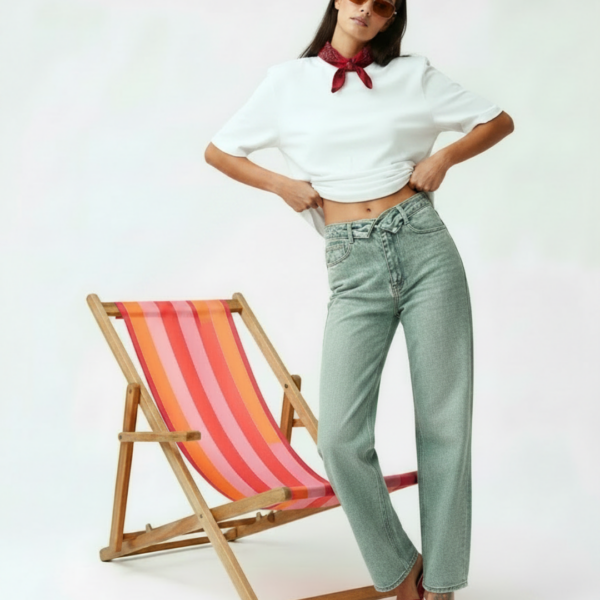 JEANS WIDE LEG SANT'ABBUFFATA VITA RISVOLTATA