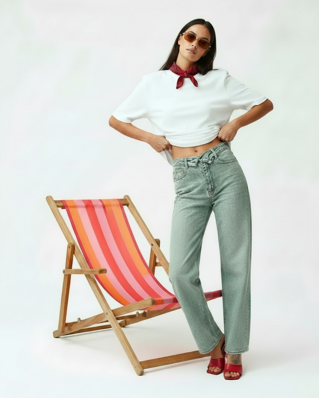 JEANS WIDE LEG SANT'ABBUFFATA VITA RISVOLTATA