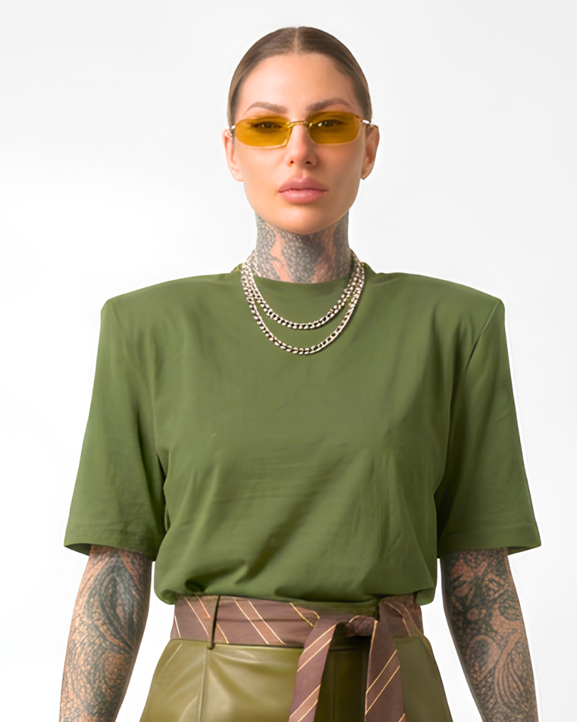 T-SHIRT CON SPALLINE STRUTTURATE SAN STRONG