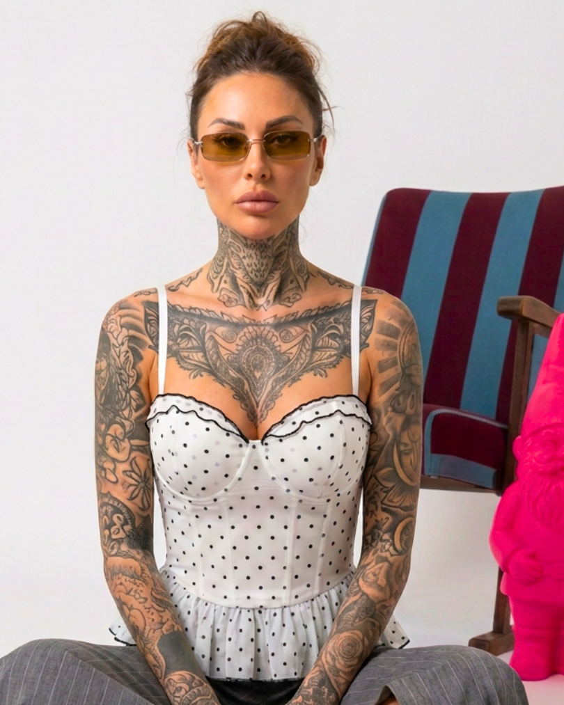 IL CORSETTO A POIS CON VOLANT SAN POINTS
