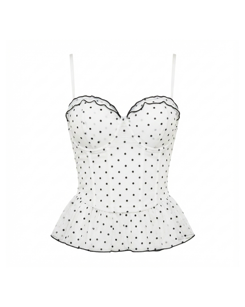 IL CORSETTO A POIS CON VOLANT SAN POINTS