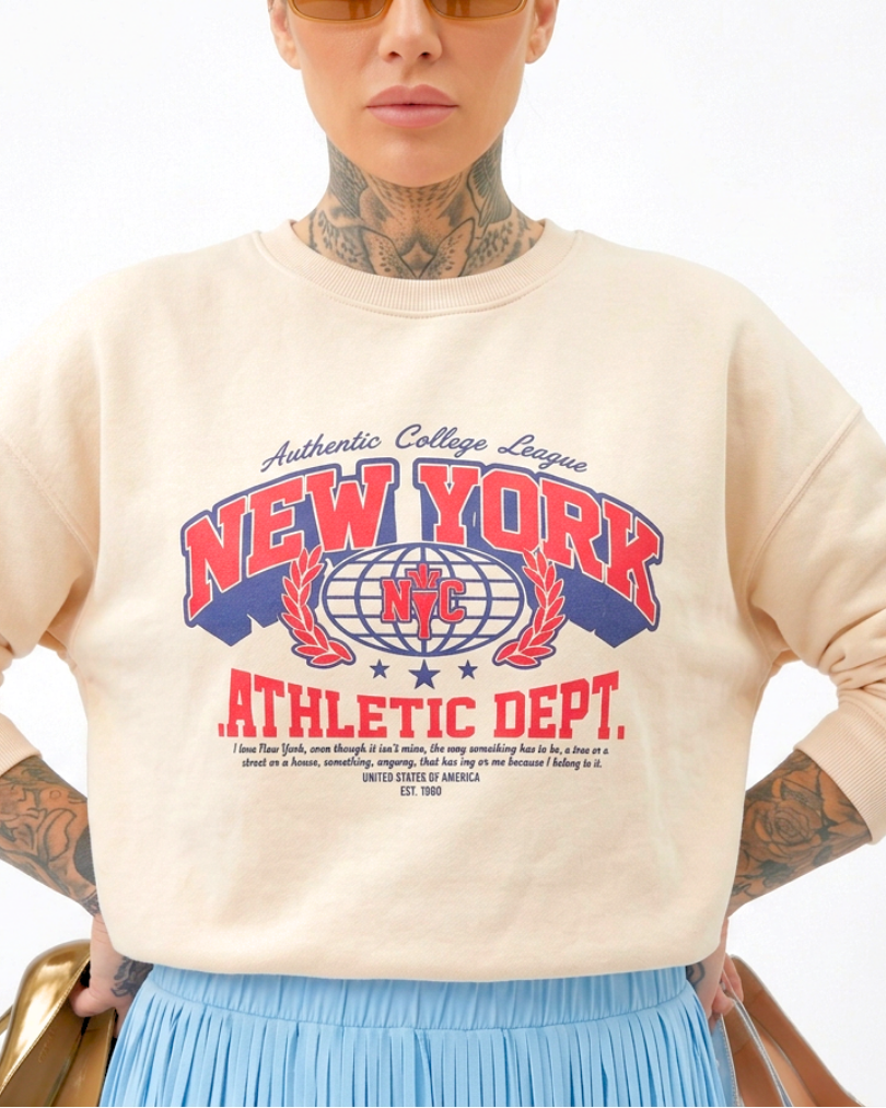 FELPA CON STAMPA NEW YORK SAN COLLEGE