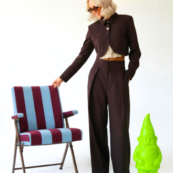 COMPLETO BLAZER CROPPED E PANTALONE SAN CHOCO MILITARY