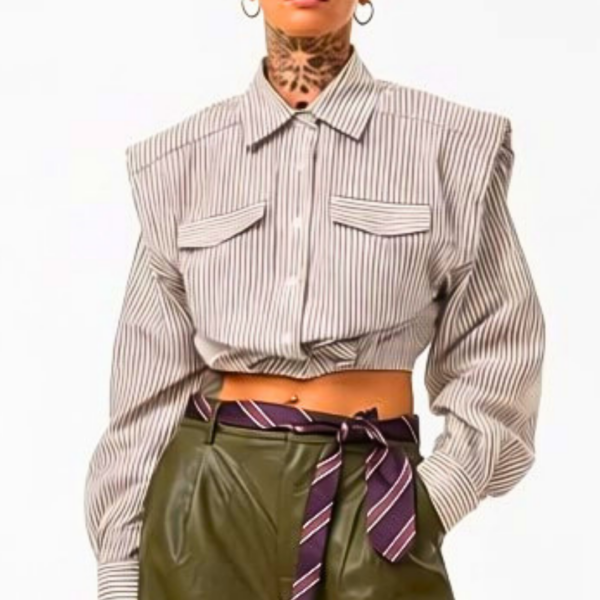 CAMICIA CROPPED A RIGHE SAN BOSSY STRIPE