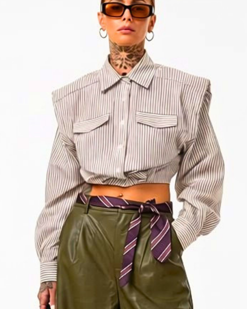 CAMICIA CROPPED A RIGHE SAN BOSSY STRIPE