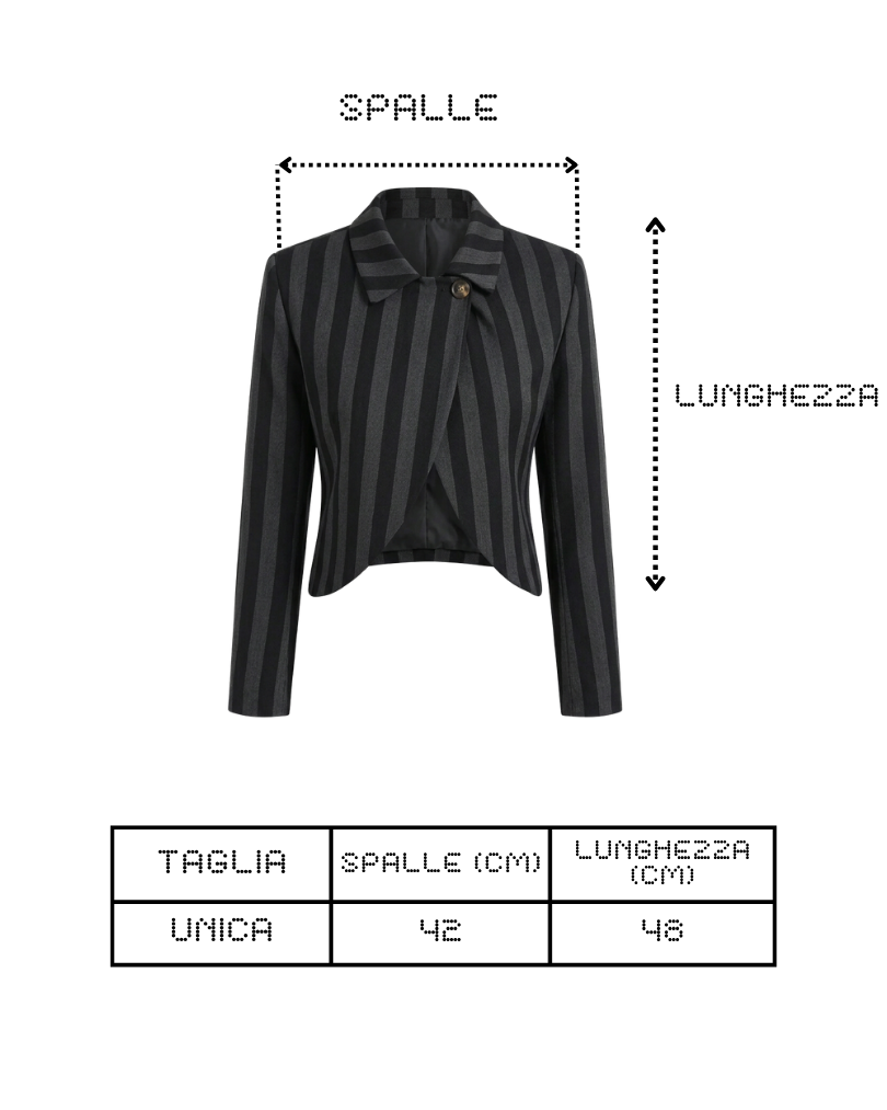 BLAZER NERO CROP ASIMMETRICO A RIGHE SAN TWIST