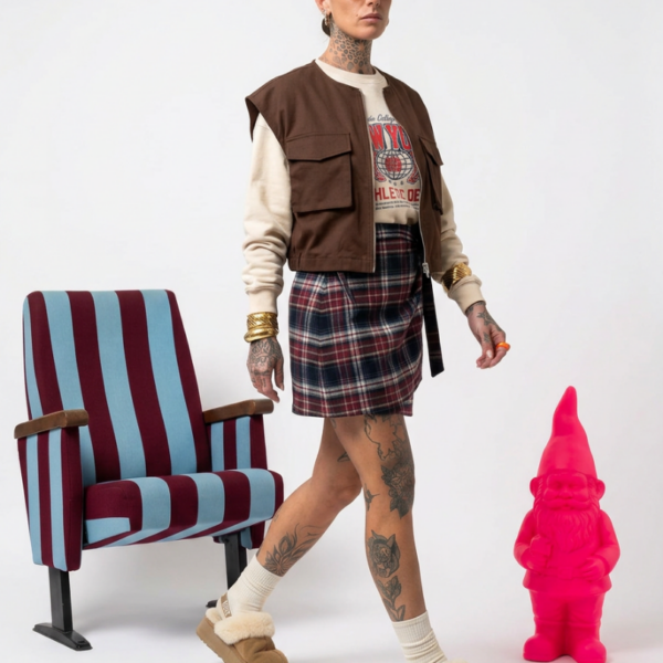 GILET OVER CON ZIP E TASCONI SAN TASK
