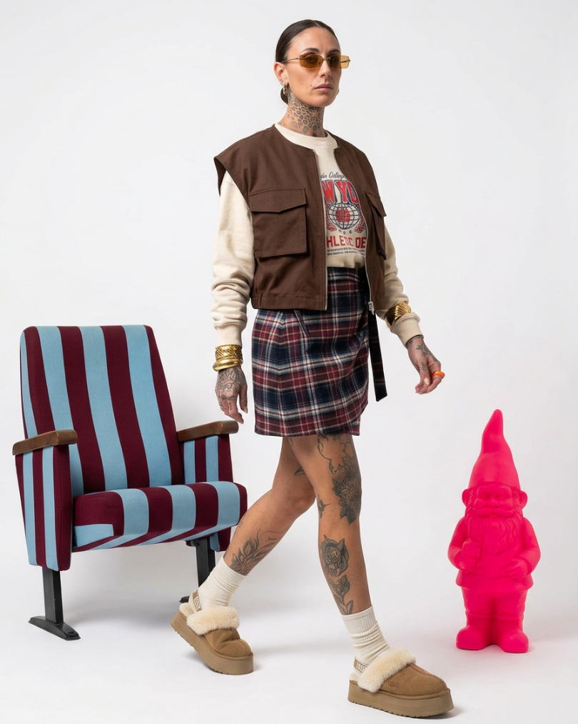 GILET OVER CON ZIP E TASCONI SAN TASK