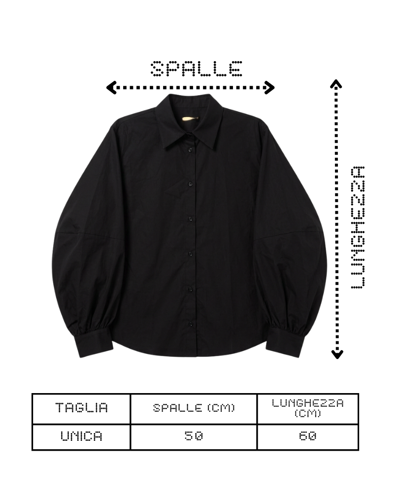 CAMICIA NERA CON MANICHE A SBUFFO SAN PUFF