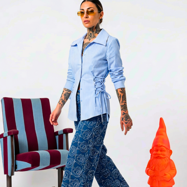 CAMICIA A RIGHE AZZURRE E BIANCHE SAN OFFICE-FATAL