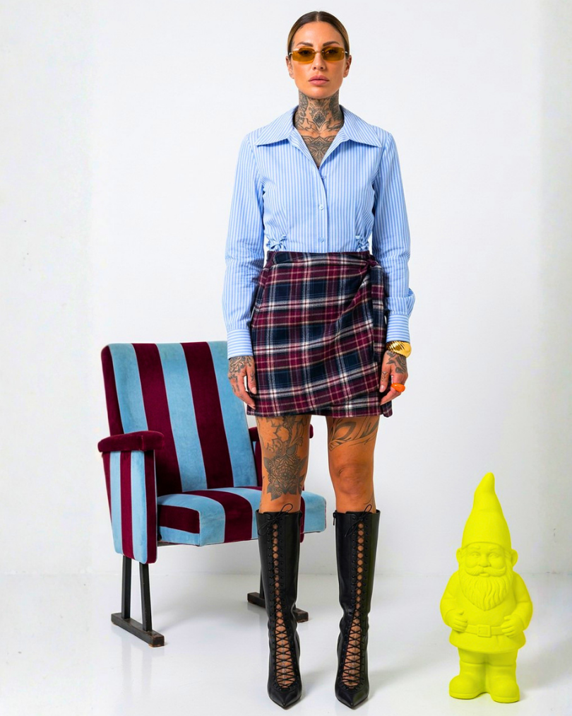 CAMICIA A RIGHE AZZURRE E BIANCHE SAN OFFICE-FATAL