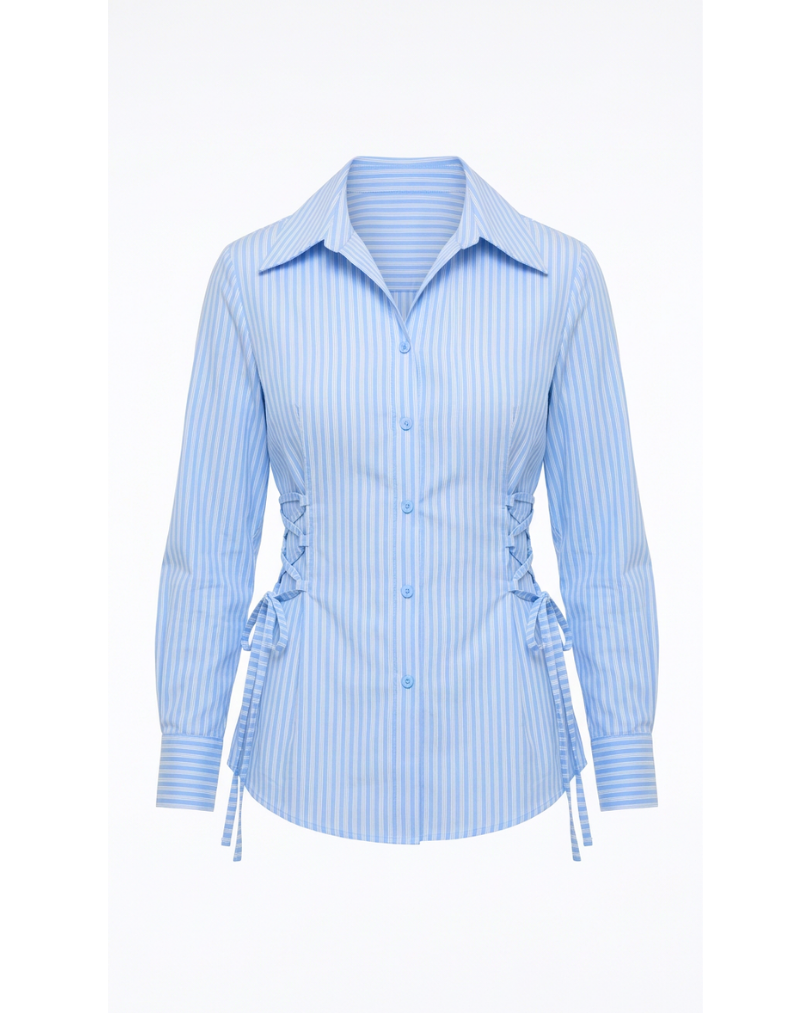 CAMICIA A RIGHE AZZURRE E BIANCHE SAN OFFICE-FATAL
