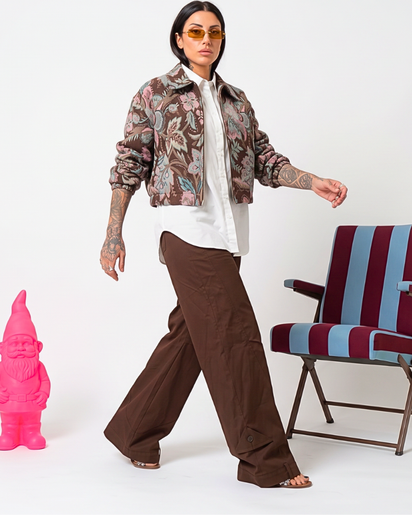 GIUBBINO IN JACQUARD FLOREALE SAN TAPESTR