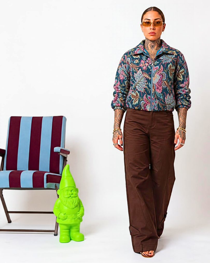 GIUBBINO IN JACQUARD FLOREALE SAN TAPESTR