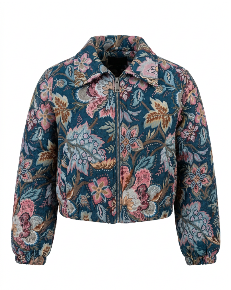 GIUBBINO IN JACQUARD FLOREALE SAN TAPESTR