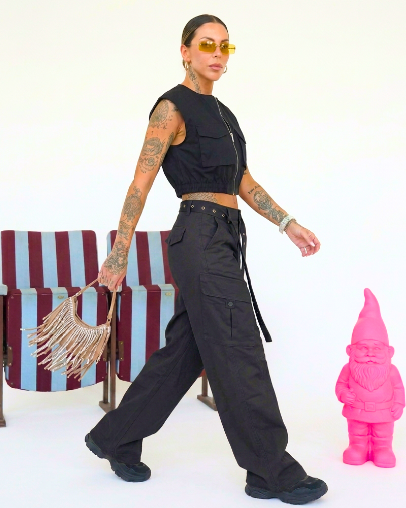 PANTALONE CARGO OVERSIZE CON CINTURA SAN WORKER
