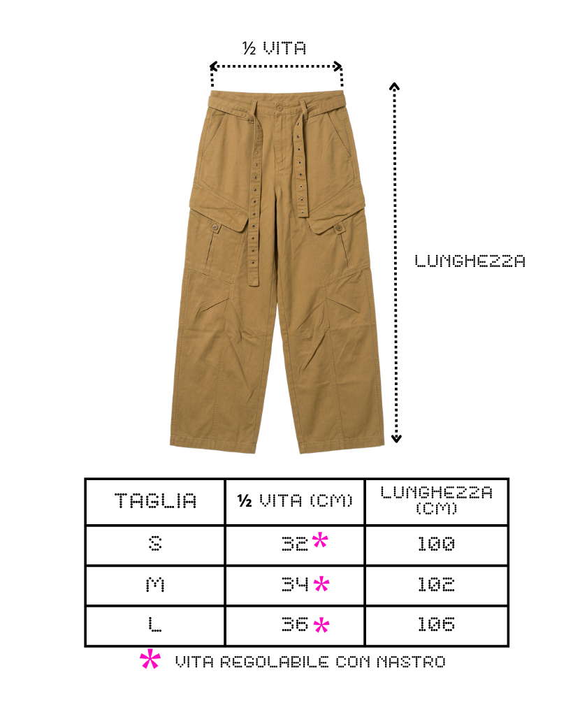 PANTALONE CARGO OVERSIZE CON CINTURA SAN WORKER