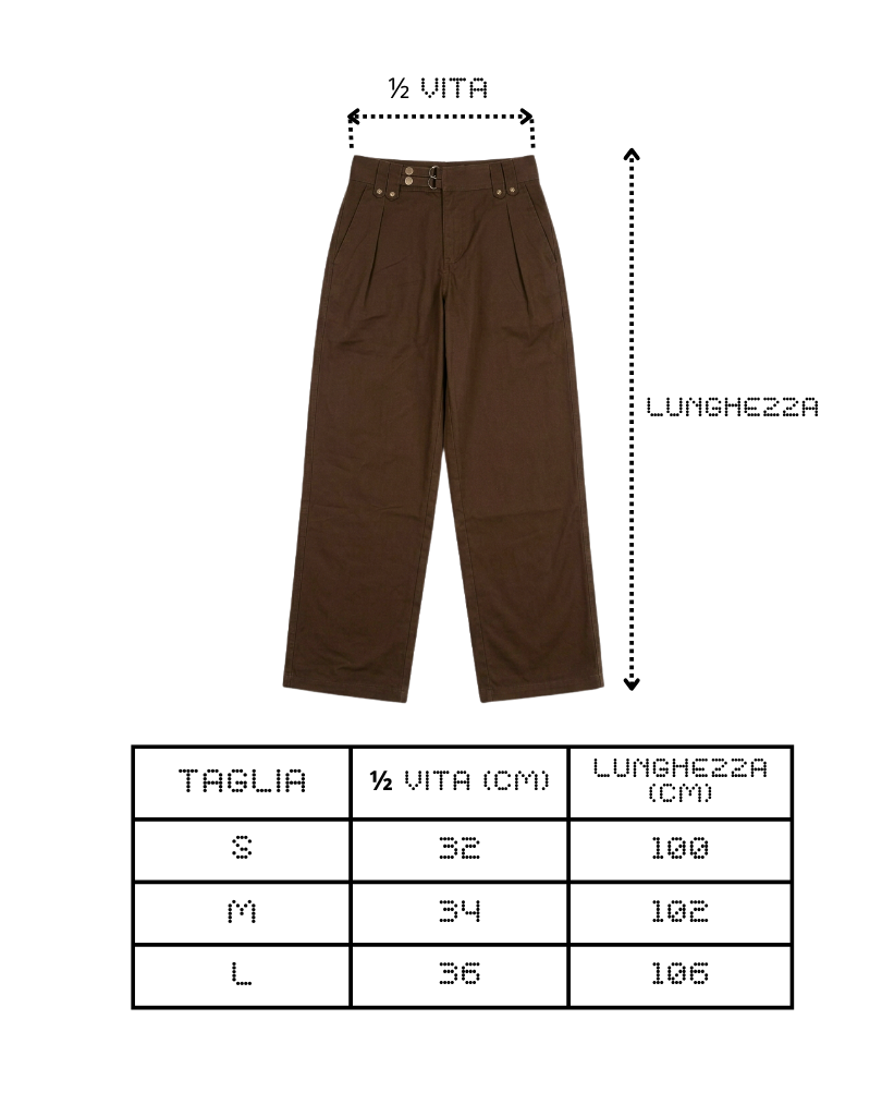 PANTALONE MARRONE A VITA ALTA CON PINCE SAN DANDY