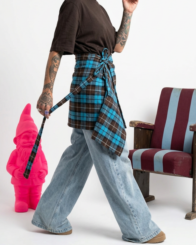 GONNA/OVERSKIRT A PAREO IN TESSUTO TARTAN SAN PUNK