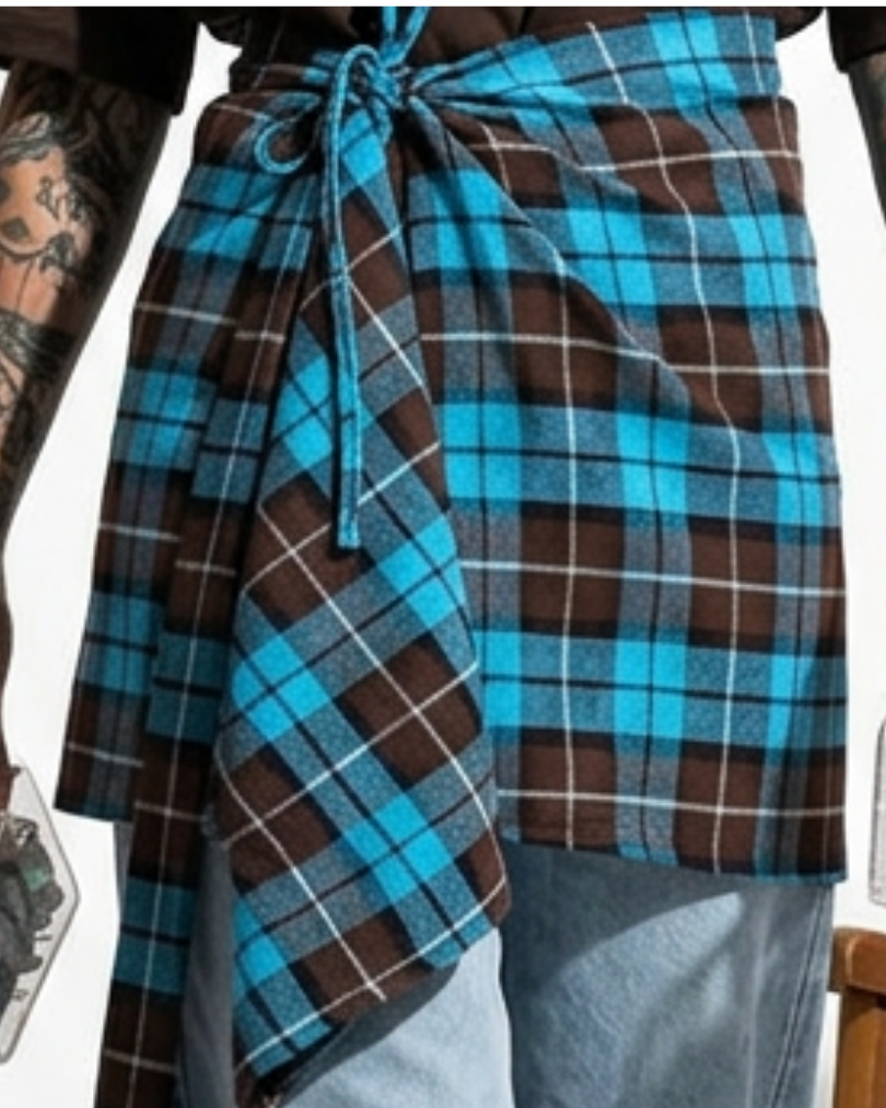 GONNA/OVERSKIRT A PAREO IN TESSUTO TARTAN SAN PUNK
