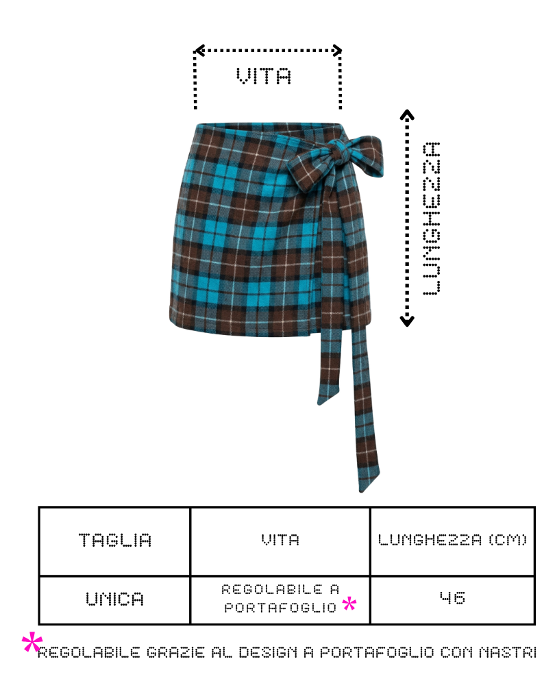 GONNA/OVERSKIRT A PAREO IN TESSUTO TARTAN SAN PUNK